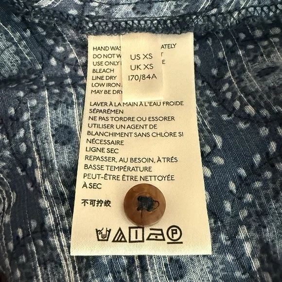 Maeve By Anthropologie Letizia Ruffled Blouse Top Size XS Blue‎ Floral - Picture 6 of 7